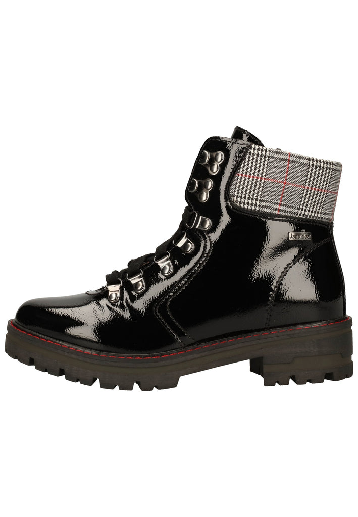 Jana Stiefelette Lederimitat/Textil Schwarz