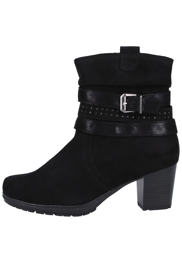 Jana Stiefelette Lederimitat/Textil Schwarz