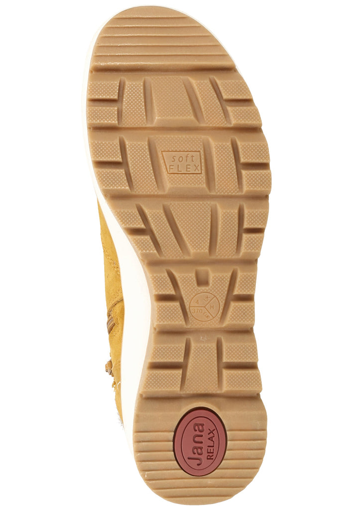 Jana Stiefelette Veloursleder Gelb Warmfutter