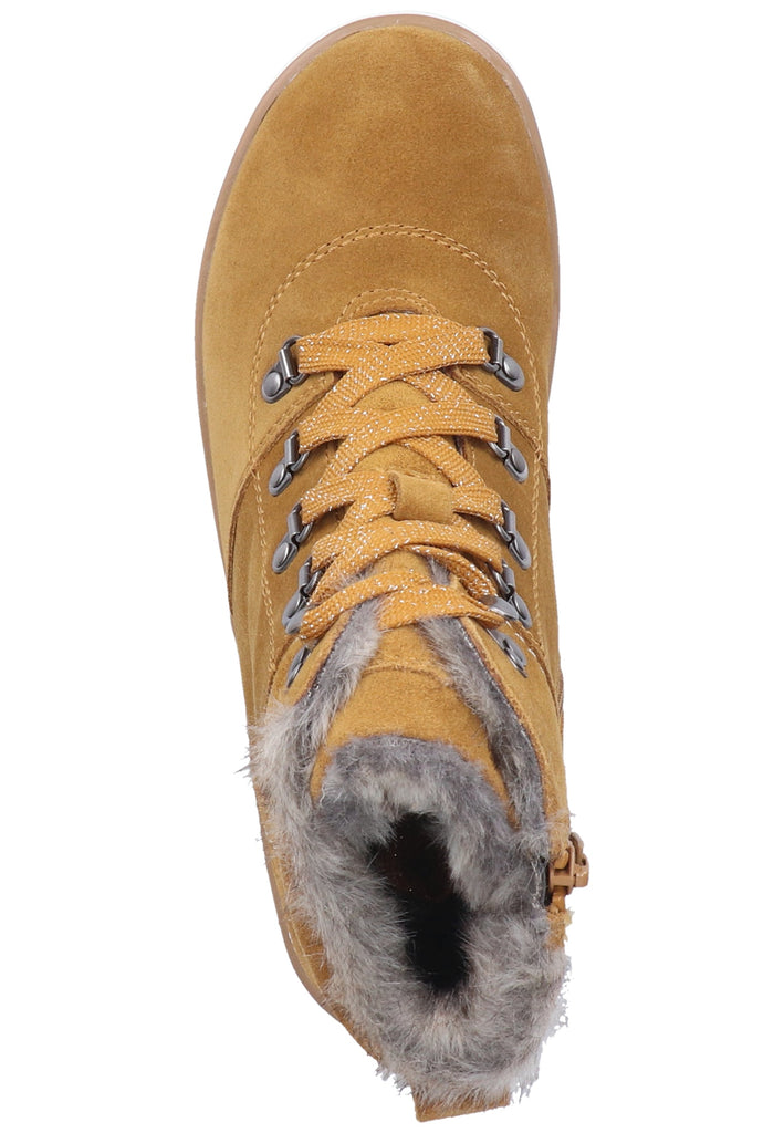 Jana Stiefelette Veloursleder Gelb Warmfutter