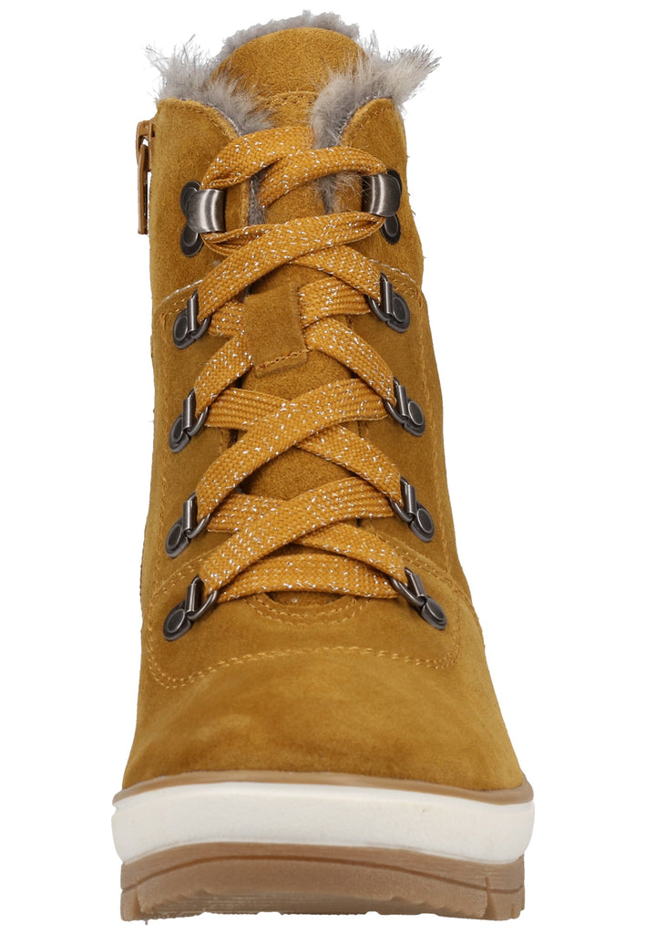 Jana Stiefelette Veloursleder Gelb Warmfutter