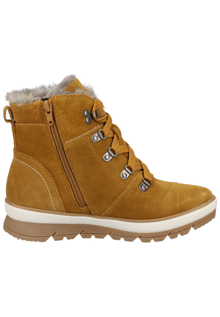 Jana Stiefelette Veloursleder Gelb Warmfutter