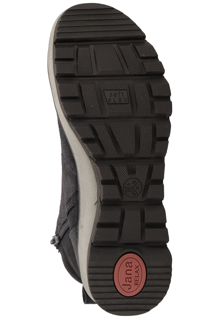 Jana Stiefelette Veloursleder Navy Warmfutter