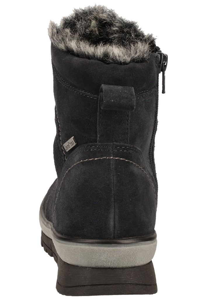Jana Stiefelette Veloursleder Navy Warmfutter