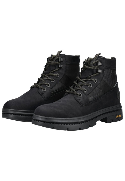 JEEP Stiefelette Leder/Textil Schwarz