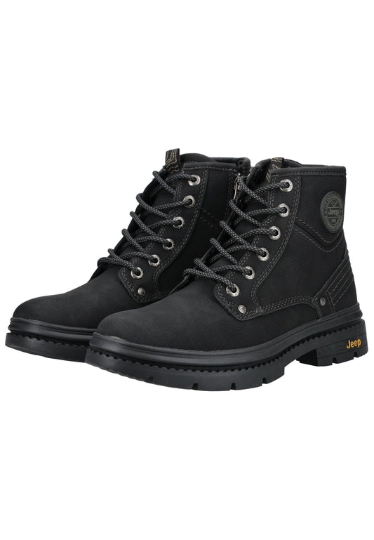 JEEP Stiefelette Leder/Textil Schwarz