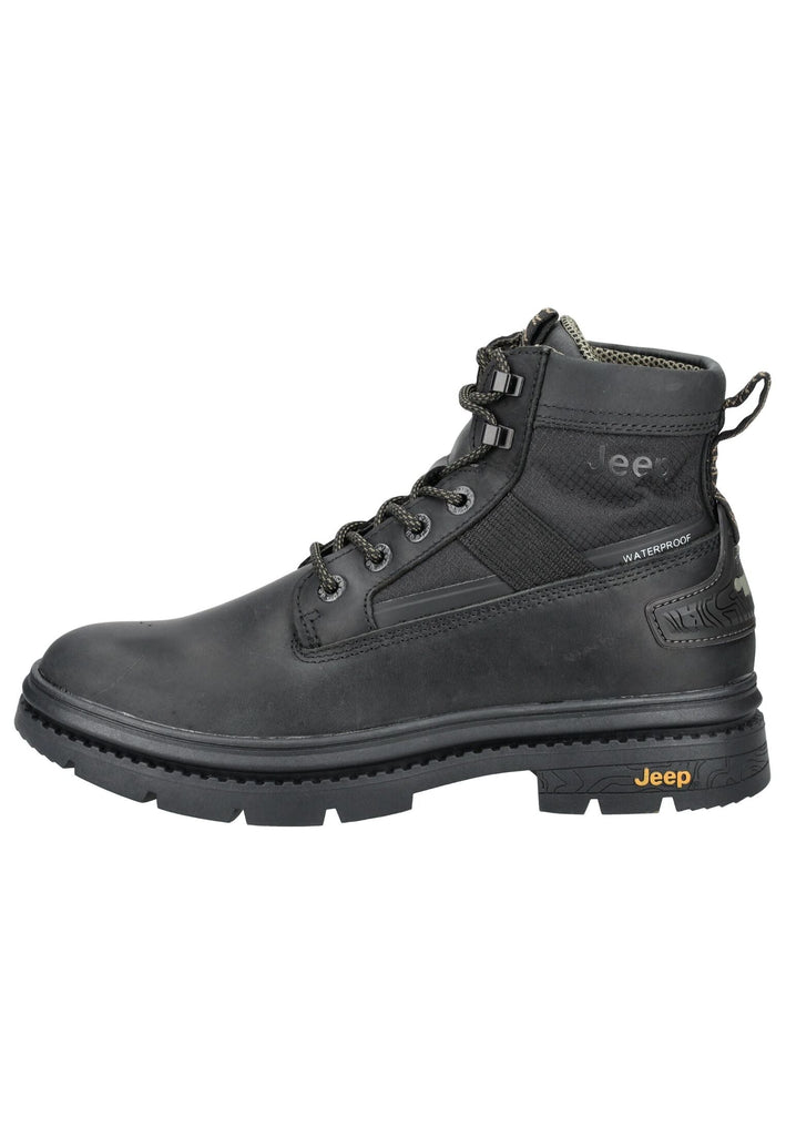 Stiefeletten JEEP Stiefelette Leder/Textil Schwarz