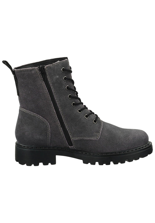 Josef Seibel Stiefelette Leder Grau/Lila Warmfutter