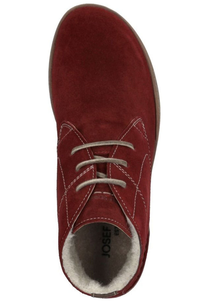 Josef Seibel Stiefelette Veloursleder Rot Warmfutter