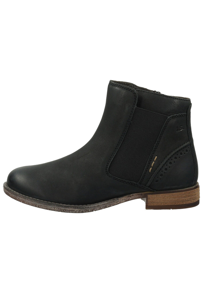 Stiefeletten Josef Seibel Stiefelette Leder Schwarz Warmfutter
