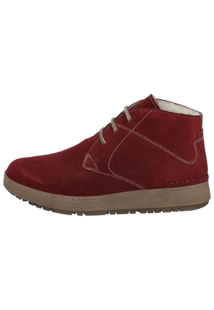 Stiefeletten Josef Seibel Stiefelette Veloursleder Rot Warmfutter