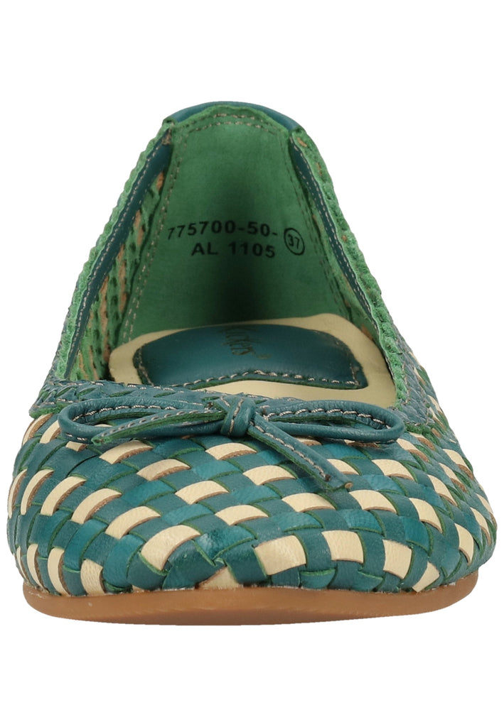Kickers Ballerinas Leder Blau/Grün