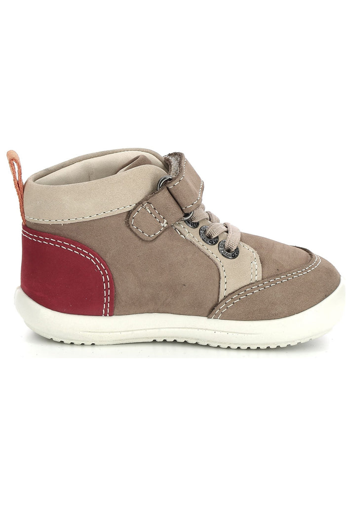 Kickers Halbschuhe Nubukleder Beige/Rot