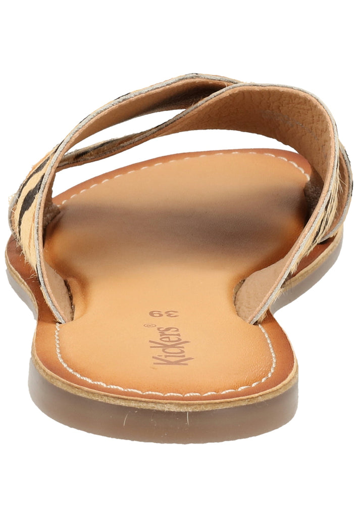 Kickers Pantoletten Leder Beige/Schwarz