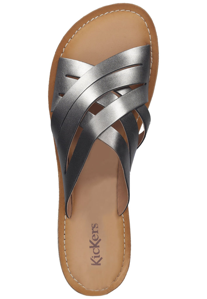 Kickers Pantoletten Leder Grau
