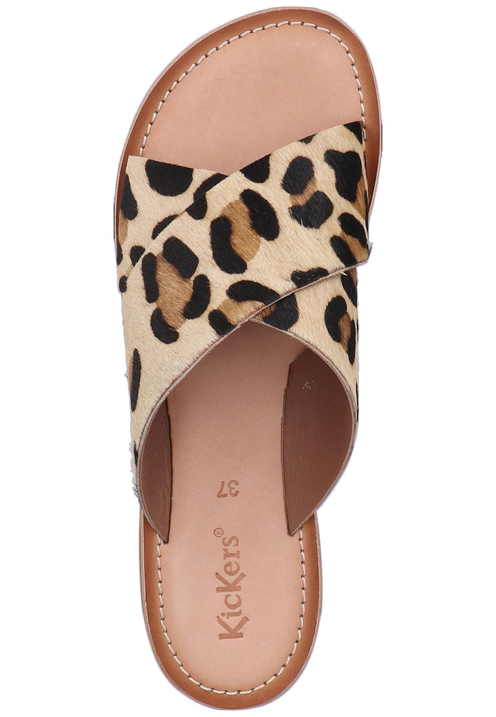 Kickers Pantoletten Leder Leopard