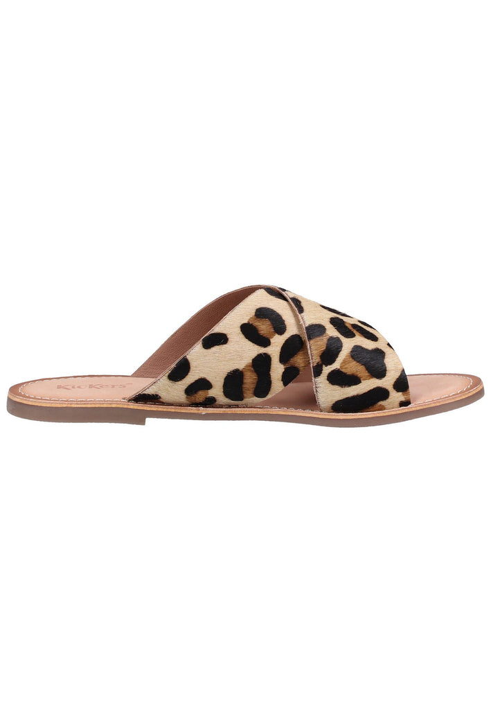 Kickers Pantoletten Leder Leopard