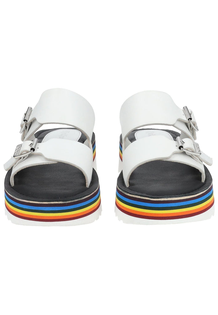 Kickers Pantoletten Leder Weiß Kombi