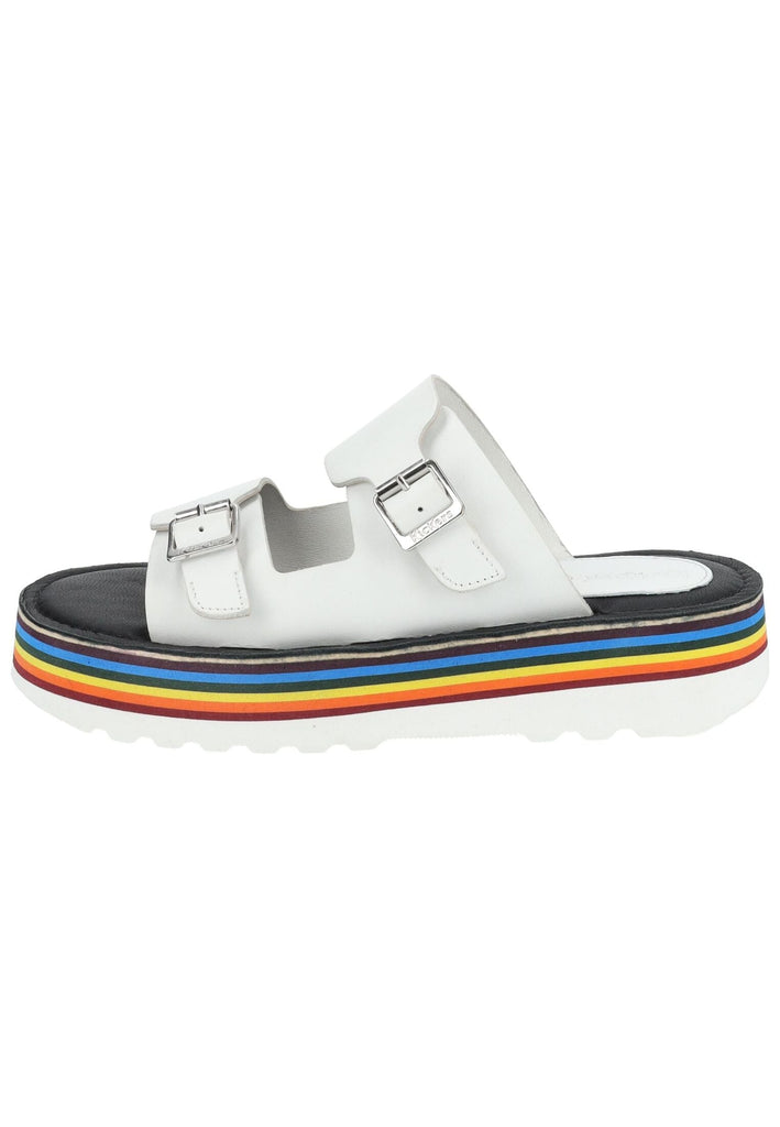 Kickers Pantoletten Leder Weiß Kombi
