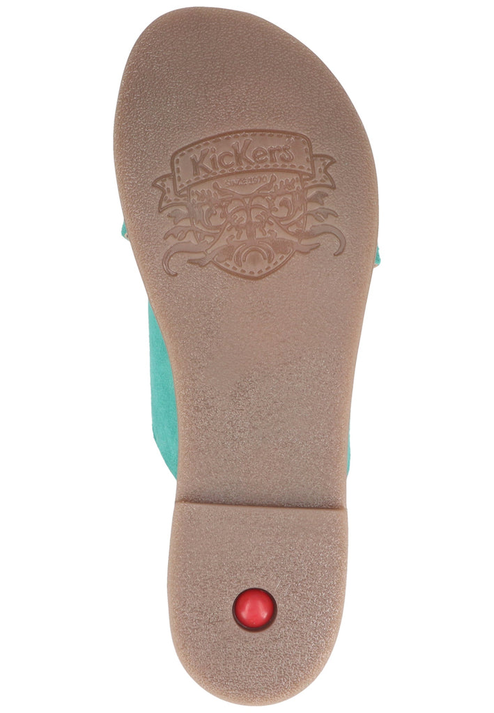 Kickers Pantoletten Veloursleder Grün