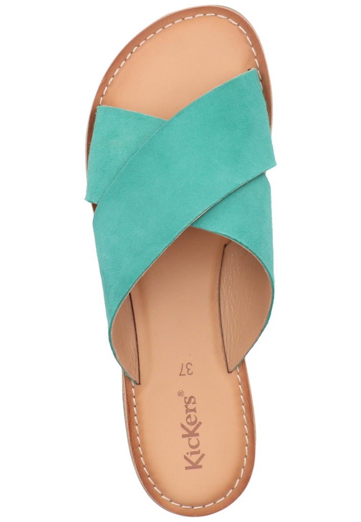 Kickers Pantoletten Veloursleder Grün