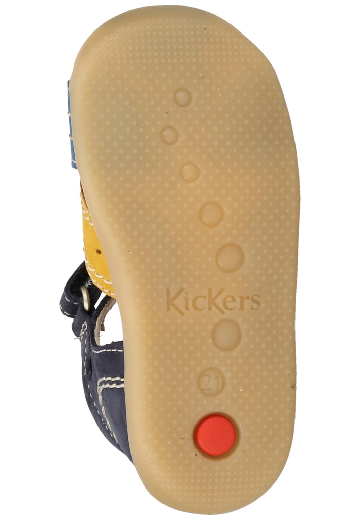 Kickers Sandalen Leder Blau/Gelb
