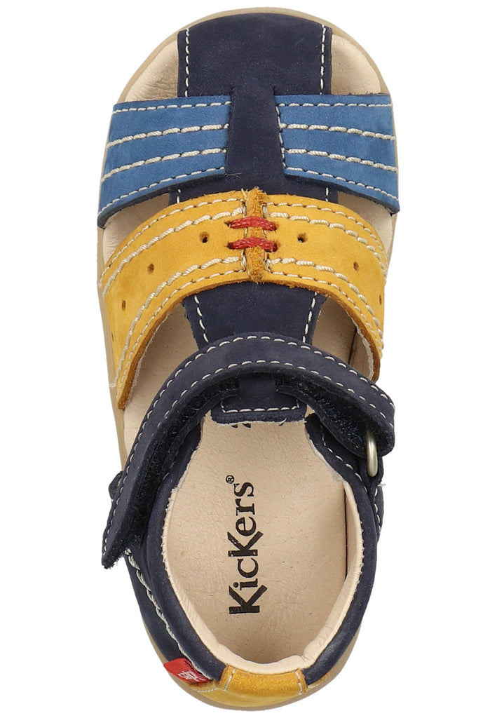 Kickers Sandalen Leder Blau/Gelb