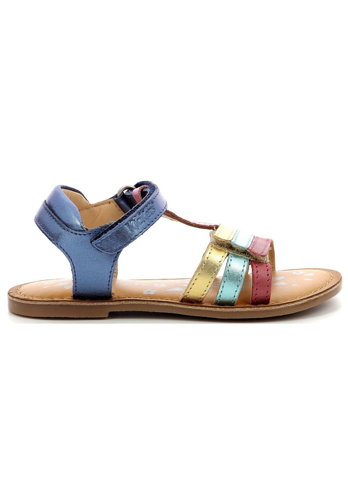 Kickers Sandalen Leder Metallic Blau