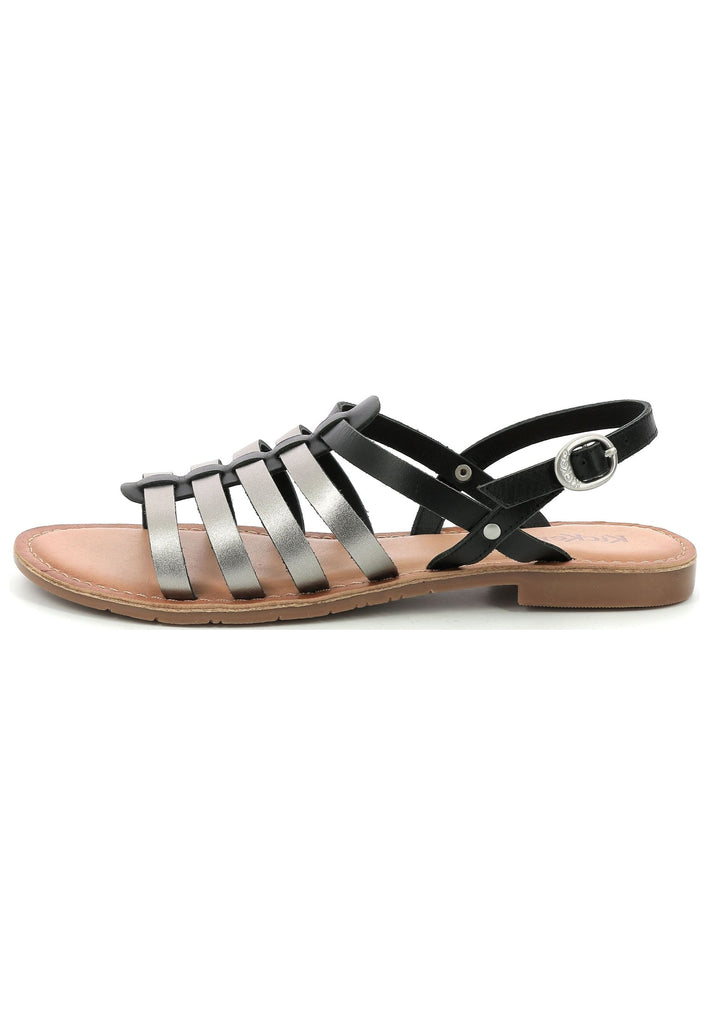 Kickers Sandalen Leder Schwarz/Silber
