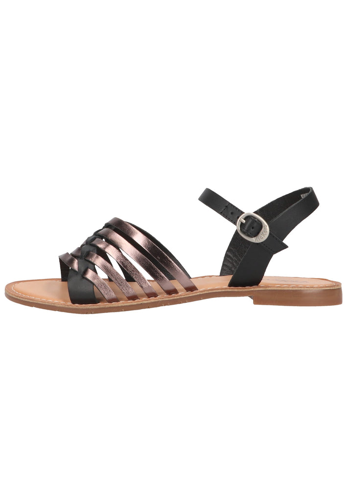 Kickers Sandalen Leder Schwarz/Silber