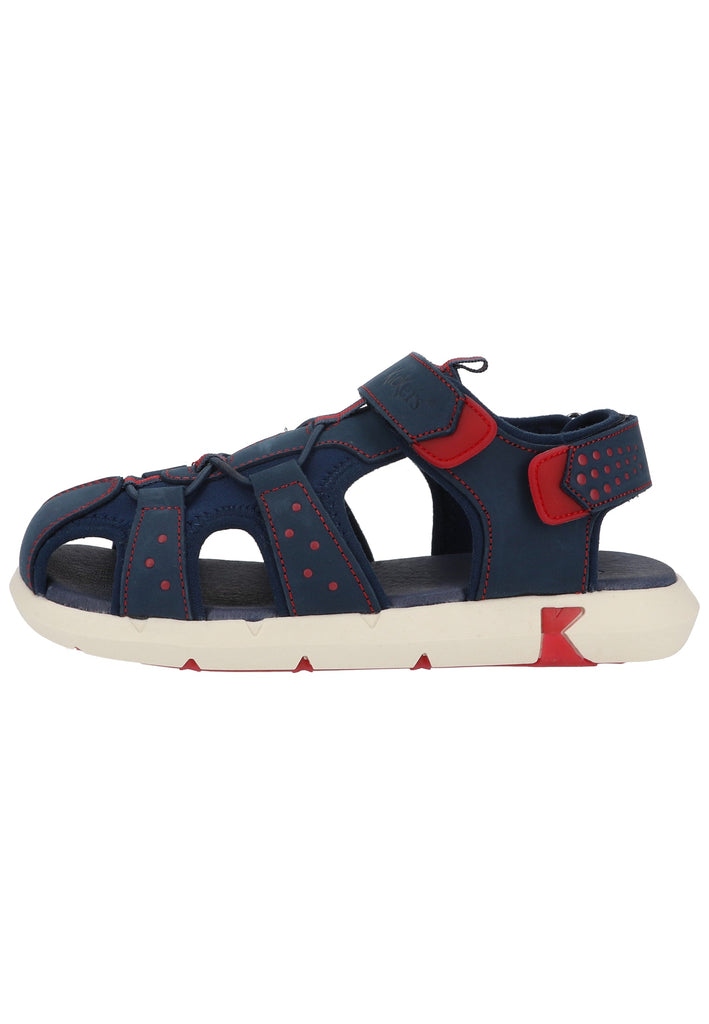 Kickers Sandalen Leder/Textil Blau/Rot