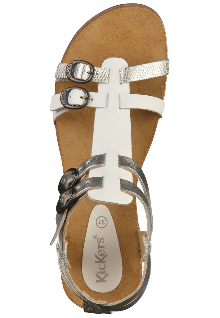 Kickers Sandalen Leder Weiß/Silber