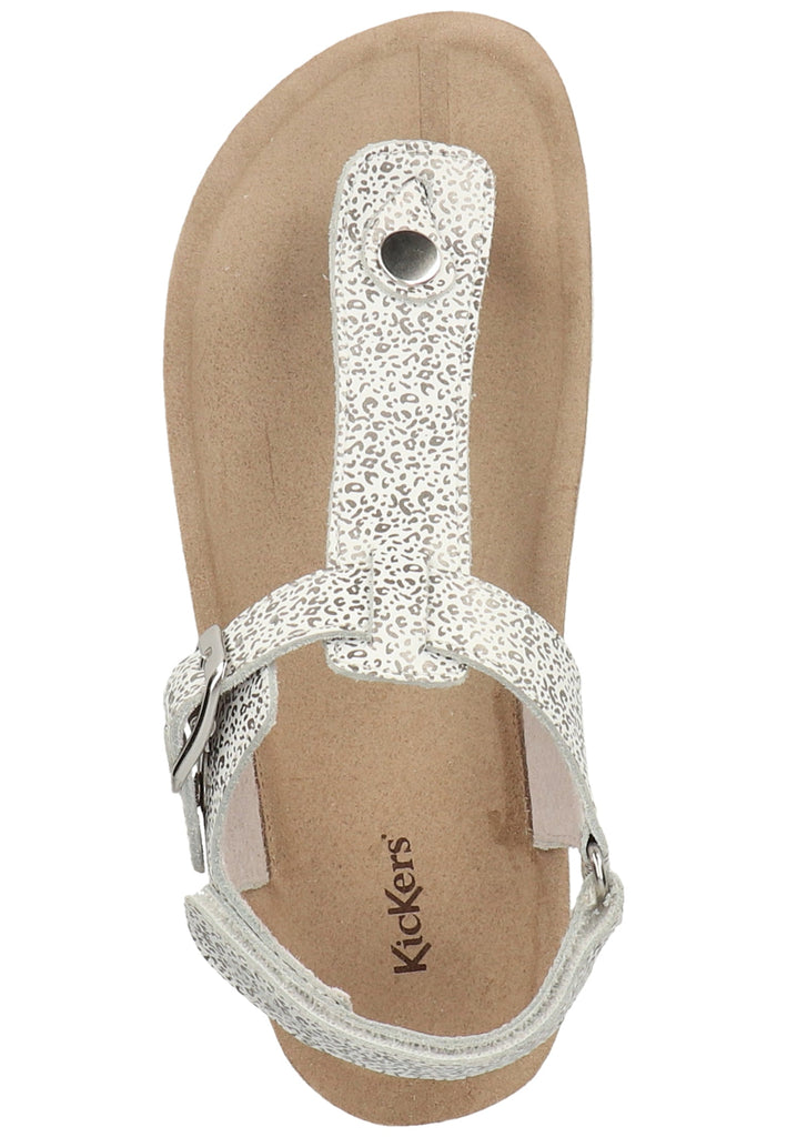 Kickers Sandalen Leder Weiß/Silber