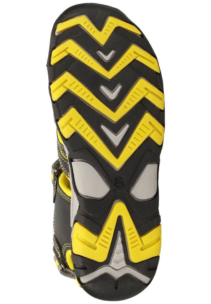 Kickers Sandalen Lederimitat Schwarz/Gelb