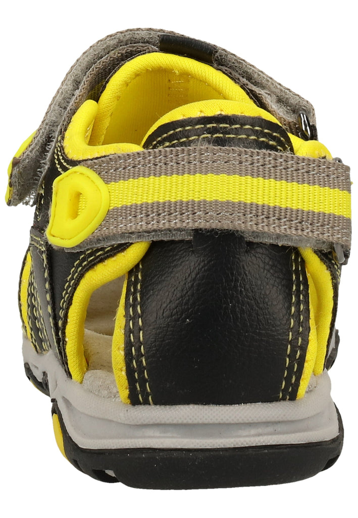 Kickers Sandalen Lederimitat Schwarz/Gelb