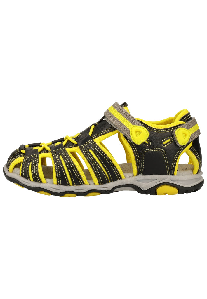 Kickers Sandalen Lederimitat Schwarz/Gelb