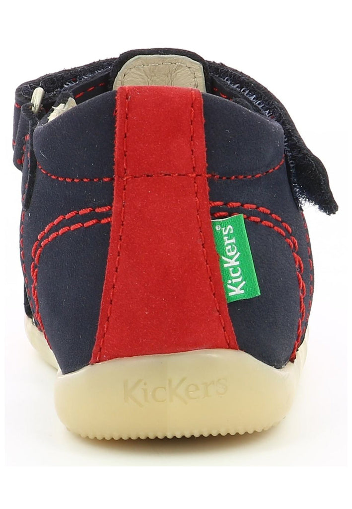 Kickers Sandalen Nubukleder Blau/Rot
