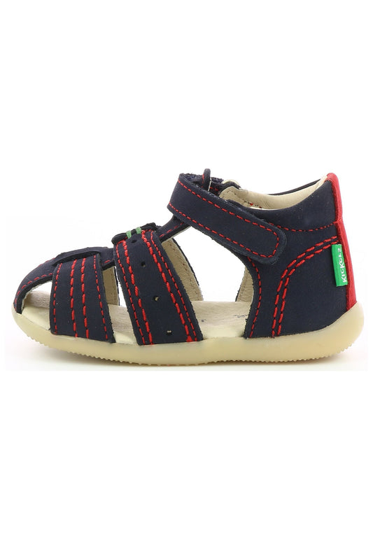 Kickers Sandalen Nubukleder Blau/Rot