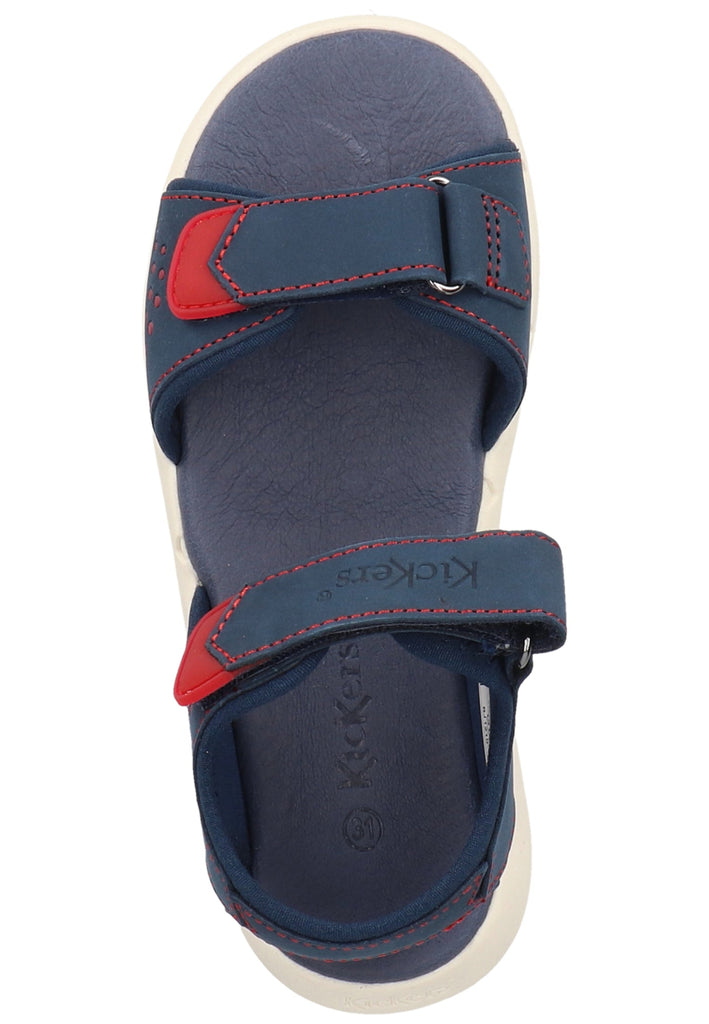 Kickers Sandalen Nubukleder Blau/Rot