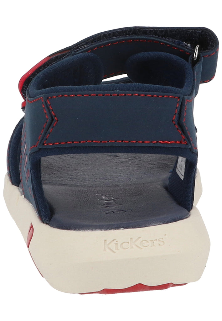 Kickers Sandalen Nubukleder Blau/Rot