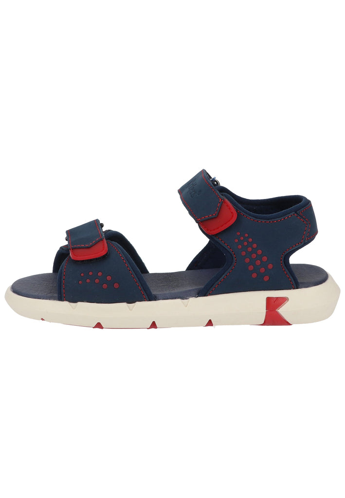 Kickers Sandalen Nubukleder Blau/Rot