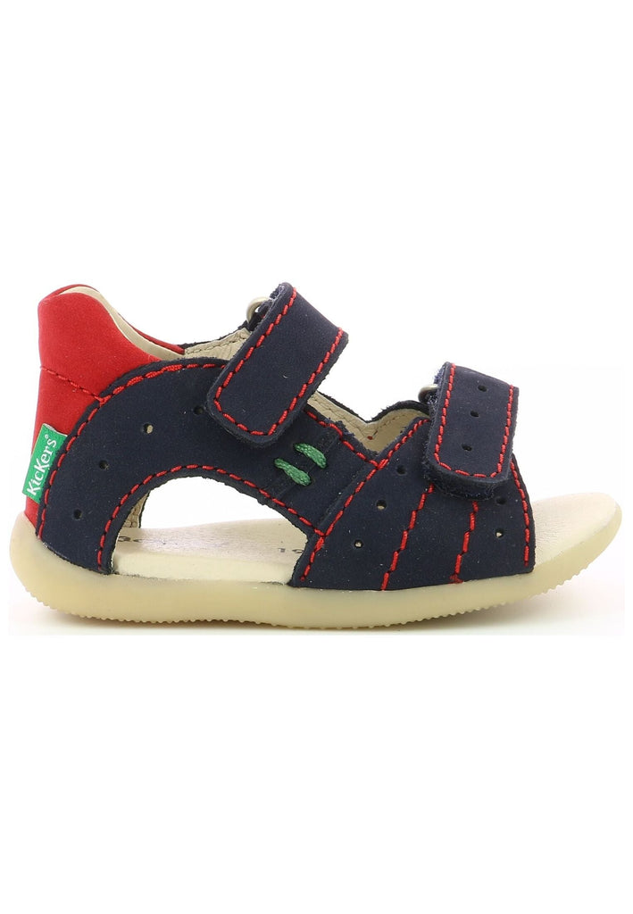 Kickers Sandalen Nubukleder Navy/Rot