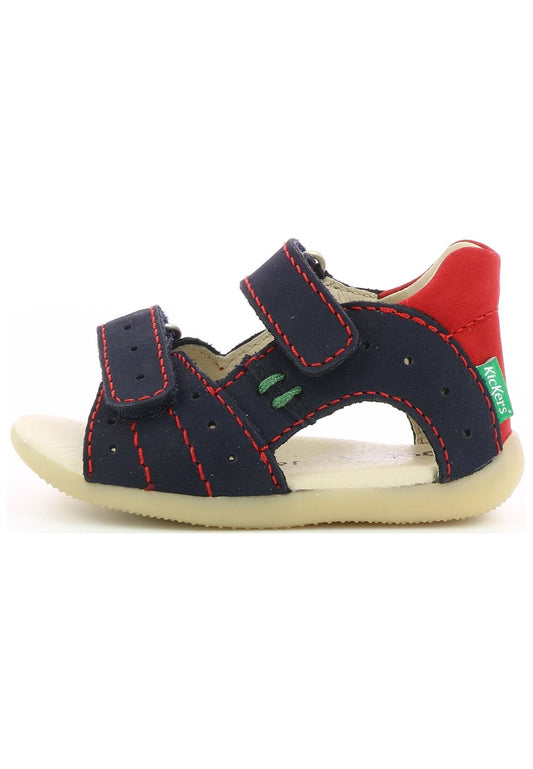 Kickers Sandalen Nubukleder Navy/Rot