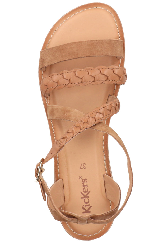 Kickers Sandalen Veloursleder Camel