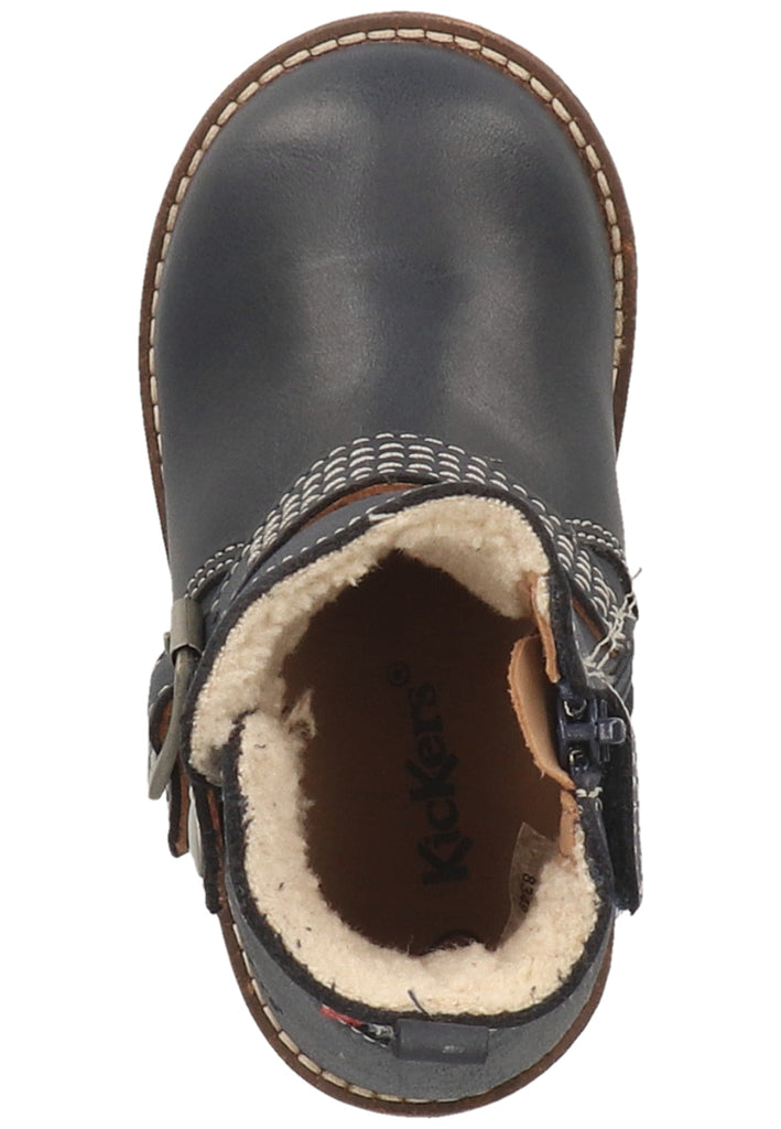 Kickers Stiefel Leder Dunkelblau Warmfutter