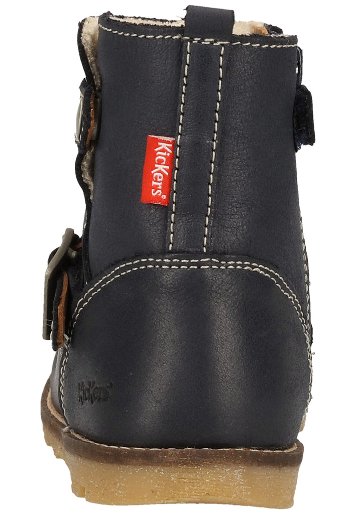 Kickers Stiefel Leder Dunkelblau Warmfutter