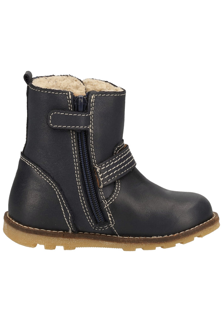 Kickers Stiefel Leder Dunkelblau Warmfutter