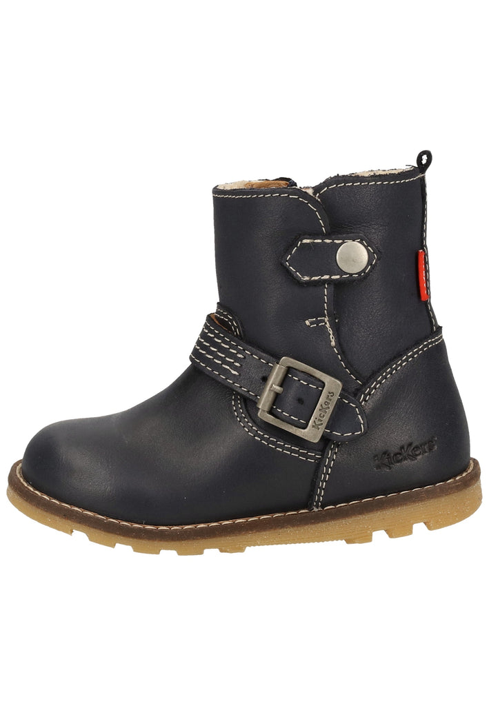 Kickers Stiefel Leder Dunkelblau Warmfutter