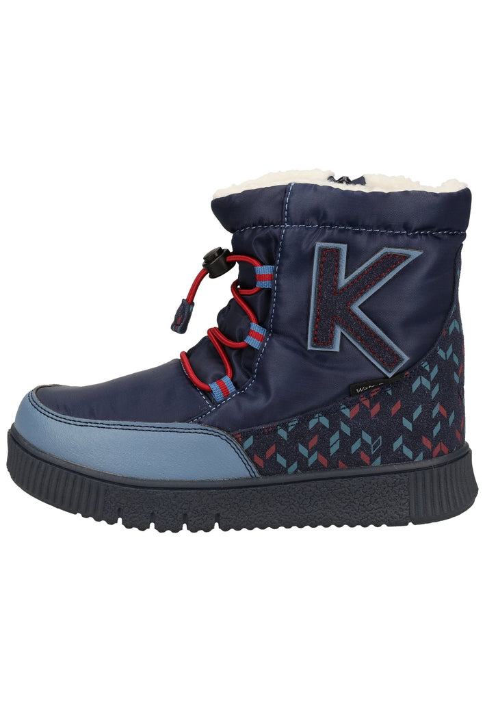 Kickers Stiefelette Lederimitat Blau Warmfutter