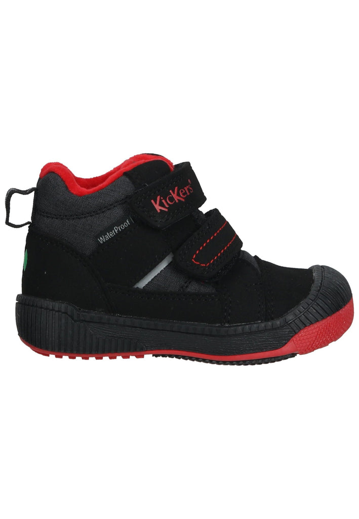 Kickers Stiefelette Lederimitat Schwarz/Rot